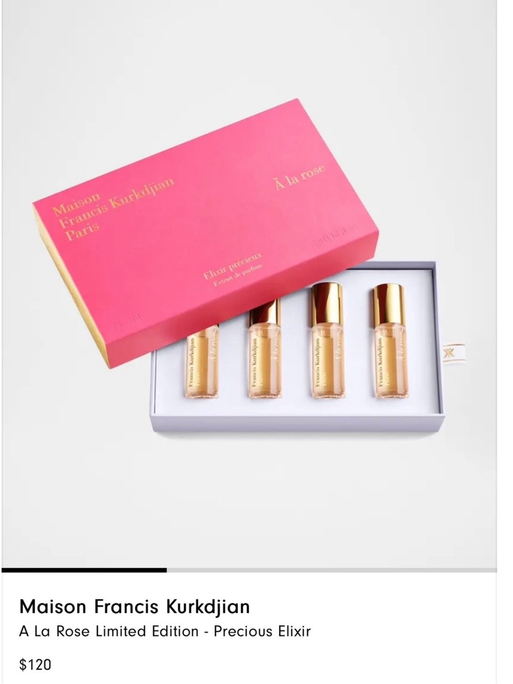 Maison Francis Kurkdjian A La Rose Limited Edition Precious Elixir Set - Pink